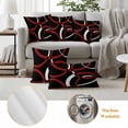 thumbnail image 6 of Red Geometric Outdoor Waterproof Pillow Covers, Vintage Abstract Stripes Aesthetic Art Decorative Rectangle Throw Pillowcase Sofa Cushion Sham for Patio/Couch/Chair, 20"x12" 2 Pack, 6 of 8
