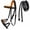 Black/Light Tan, variant on Horse Western Cob Leather Training Tack Bitless Sidepull Bridle w/ Reins 7711TL-C