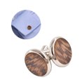 thumbnail image 3 of 2 Pcs Boutons de Manchette pour Chemises Décoratifs en Bois Ronds pour Hommes, 3 of 10