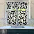 thumbnail image 3 of Kitchen Curtains 36 Inch Short - 3 Panel Set, Cute Cow Print Farmhouse Curtains, Rod Pocket, 100% Polyester for Rustic Farm, Kitchen, Cafe, Living Room, Easy Wash, 3 of 6
