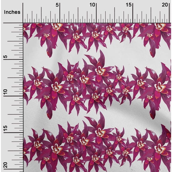oneOone Viscose Chiffon Fabric Flower Artistic Fabric Prints By Yard 42 Inch Wide