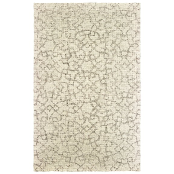 Oriental Weavers Tallavera Hand-made Wool Area Rug - 55608 - 8' x 10' - in Tan/ Ivory - Global Style, Hand-Made Wool Rugs, Dining, Living Room Rug