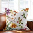 thumbnail image 2 of Retro Throw Pillow Cover Colorful Floral Hummingbird Spring Scenery Pastoral Cotton Linen Cushion Cover Throw Pillow Case with Invisible Zipper for Couch Sofa Bed Chair Car 20x20 Inch, 2 of 14
