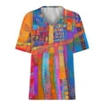 thumbnail image 4 of Rollbacks & More GaThRRgYP Women's Plus Size Summer Tops,Women's Loose Casual Short Sleeve V Neck T Shirts Printed Tshirts Blouses Multicolor M, 4 of 5