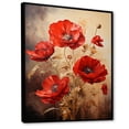 thumbnail image 2 of Designart "Solitude In Scarlet Poppies I" Poppies Floater Framed Wall Art Living Room, 2 of 5