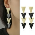 thumbnail image 4 of Hyasfey 1 Pair Dangle Earrings Personality Exaggerated Mix Colors Pendants Geometric Decoration Electroplating Triangle Long Dangle Earrings Jewelry Accessory, 4 of 7