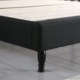 thumbnail image 4 of Queen Upholstered Platform Bed Frame with 45" Tall Headboard - Button Tufted Linen Bed - Black - Oliver & Smith - Kendall, 4 of 7