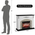 thumbnail image 6 of BOSHIRO 44 Inch Electric Fireplace with Mantel, Stacked Stone Surround, Farmhouse Fireplace Heater, Modern Living Room TV Stand Accent Furniture, 23" Red Brick Fireplace Insert with Remote Control, W, 6 of 8