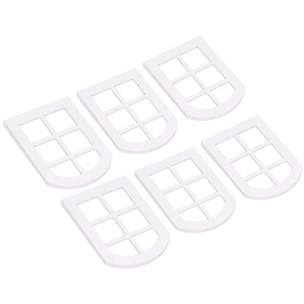 Ventanas De Casa De Muñecas, Artesanía Fina, Ventana En Miniatura Con Estructura Estable Decorativa De Bricolaje Arqueada Blanca Para Decoración Colgante