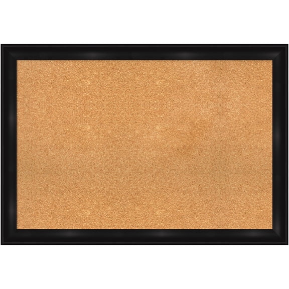 Amanti Art Natural Cork Board Framed Grand Black Narrow Bulletin Board 40 in. x 28 in.