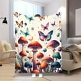thumbnail image 4 of 1 Piece Colorful Mushroom and Butterfly Theme Pattern Printed Flannel Blanket Suitable for All Seasons Multifunctional Gift Printed Blanket Ideal Holiday Birthday Gift Choice for Family and Friends, 4 of 7