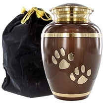 Trupoint Memorials Large Brown Pet Cremation Urn for Large Animals - for Dogs and Cats up to 122 Pounds