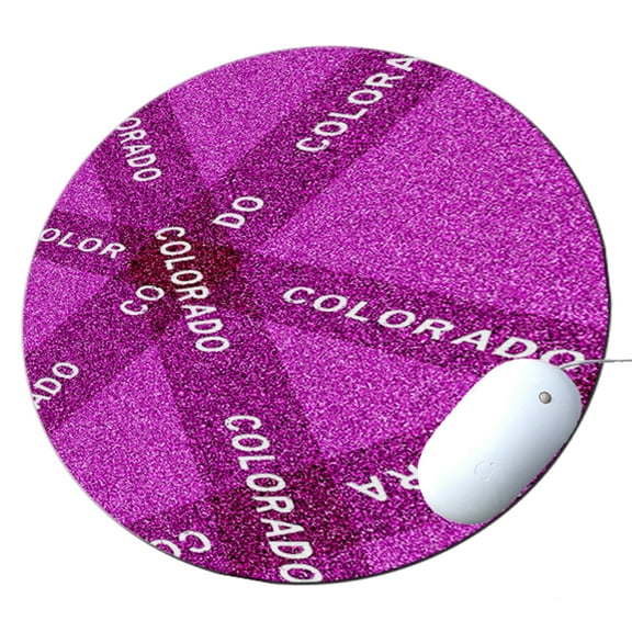 KuzmarK Round Mousepad / Hot Pad / Trivet - Colorado Pink Pride