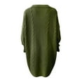 thumbnail image 5 of VISALY Long Cardigans Chunky Cardigan Sweaters Women's Long Sleeve Ribbed Knit Cardigan Open Front Casual Fall Sweaters with Pockets Trendy Sweaters Beach Cardigan Green Xxl, 5 of 8