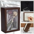 thumbnail image 6 of 1pc Rectangle Wood Photo Frame Stand with Acrylic Window for Dried Flower Coconut Brown 115x65x164mm, 6 of 8