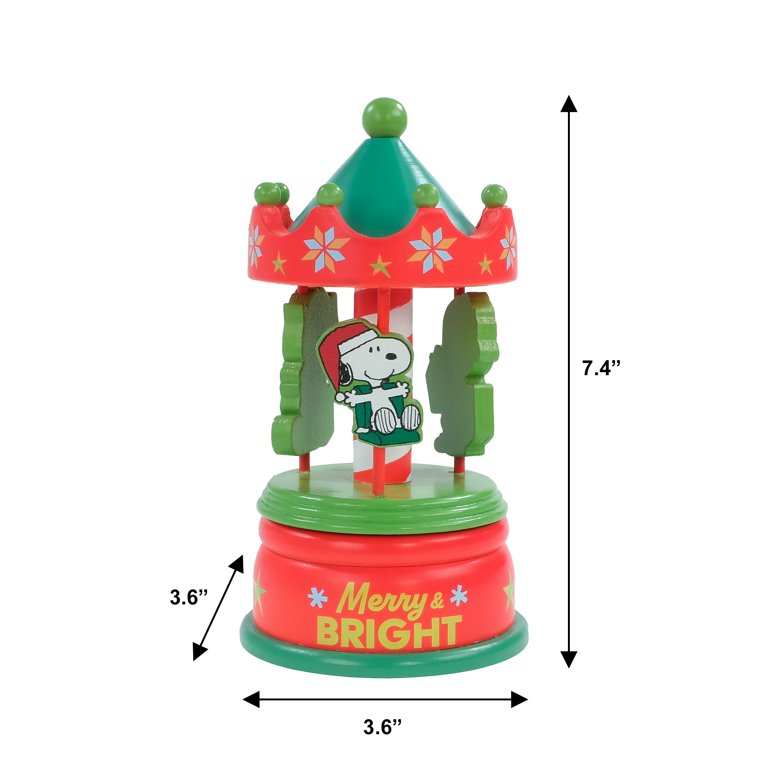 Snoopy Animated Wooden Carousel, 7 inches Tall, by Ruz - Walmart.com
