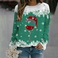 thumbnail image 2 of Fgnfyis Chandails en Molleton de Sport Décontractés à Manches Longues Raglan Col Rond Imprimé Flocon de Neige Rouge de Noël pour Femmes Doublé Vert TG, 2 of 4