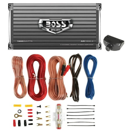 - BOSS AUDIO AR1600.4 1600W 4 Channel Car Amplifier AR16004+Remote+8 Ga Amp Kit