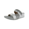 Fitflop Womens Vina Adorn Slide Sandal Shoes, Silver, US 5