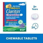 Children's Claritin 24 Hour Non-Drowsy Allergy Relief, Grape Chewable Tablets, 10 Count