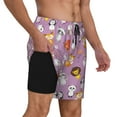 thumbnail image 2 of Kdxio Lovely Animals Print Men's Swim Trunks with Compression Liner 7 Inch Inseam Quick Dry Swim Shorts, 2 of 7