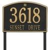 Whitehall Products 1174BG Estate Lawn Two Line Cape Charles Address Plaque, Black & Gold