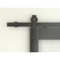 thumbnail image 3 of 42 in. x 84 in. 3-Lite Tempered Frosted Glass Black Finished Composite Double Sliding Barn Door with Hardware Kit Handle, 3 of 3