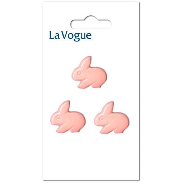 LA VOGUE Pink Rabbit Novelty Shank Button 15 mm (0.59 in)