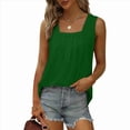 thumbnail image 2 of Camisetas Sin Mangas para Mujer, Conjuntos de Verano 2025, Blusas Casuales con Cuello Cuadrado, Verde XXL, 2 of 5