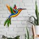 thumbnail image 4 of Escultura colorida de colibrí para colgar en la pared, ideal para entradas interiores y exteriores. naranja, 4 of 9