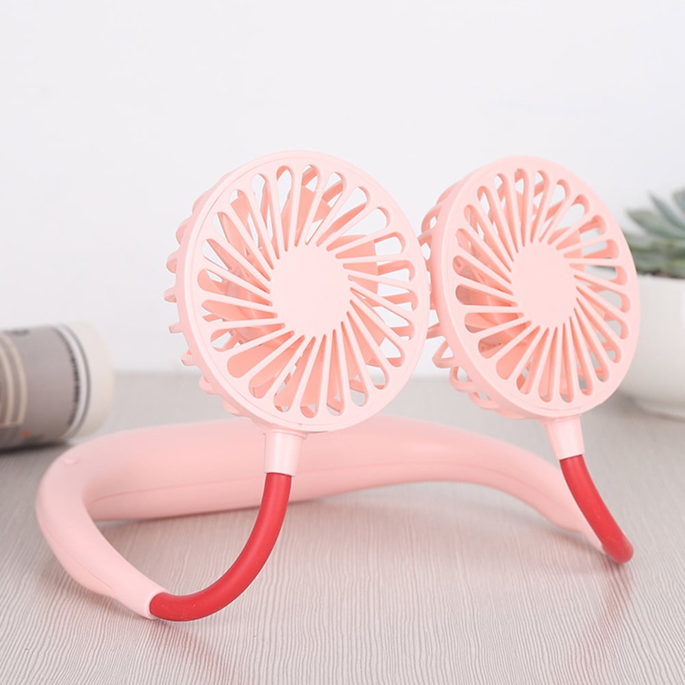 Kepooman Low Noise Rechargeable Personal Lazy Neck Hanging Fan with 360 Degree Rotation, Pink Kepooman Low Noise Rechargeable Personal Lazy Neck Hanging Fan with 360 Degree Rotation, Pink