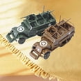 thumbnail image 1 of Coche de 2 piezas Operación de 2 colores Conjunto de 2 colores Ruedas frontales giratorias Media cadena ículo de plástico 1/72 Juguete de CUTICAT Juguetes de vehículos blindados, 1 of 8