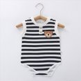 thumbnail image 2 of Baby Onesies BSummer Baby Boy Girl Striped Button Crew Neck Sleeveless Tank Tops Rompers Bodysuit Jumpsuit Playsuit One-Piece Outfit Clothes, 2 of 6