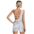 thumbnail image 2 of Alvivi Women Sequins Tassel Fringed Latin Leotard Jazz Tango Samba Dance Costume White L, 2 of 7