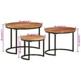 thumbnail image 2 of vidaXL Nesting Table Set of 3 Natural wood and black, 2 of 5