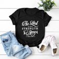 thumbnail image 3 of Tshirts Shirts for Women Casual Printing Round Neckline Short Sleeve Tunic Refreshing Breathable Resistant Daily Black Workout Tops Sizes XL, 3 of 4