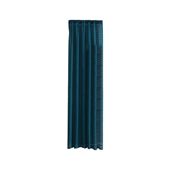 Jubipavy Navy Blue Hollow-Out Sheer Curtain Panel, 59" W Light Filtering Polyester Curtain for Balcony Patio Bedroom, Multiple Length Options