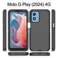thumbnail image 6 of Xhy Moto G Play 2024 Case with Belt Clip Holster and Privacy Screen Protector Military Grade Protection 3 in 1 Shockproof Armor Rugged Durable for Motorola G Play 2024 Phone - Black, 6 of 9