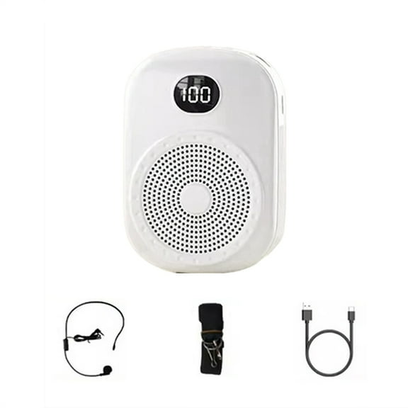 Wireless Voice Amplifier Multifunctional Portable Personal Voice Speaker with Microphone Display for Teachers Speech B