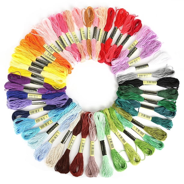 Bewildely Juego de hilos de bordado de algodón Multicolor, artesanía DIY, ovillos de costura suaves que no destiñen, muñequera para manualidades, 7,5 Artesanía No.08 Bewildely HA009216-08