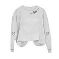 thumbnail image 4 of Womens Valentines Day Outfit Love Print Tops Long Sleeve Crew Neck Shirts Cute Heart Sweatshirt Valentines Day Shirts for Women, 4 of 6