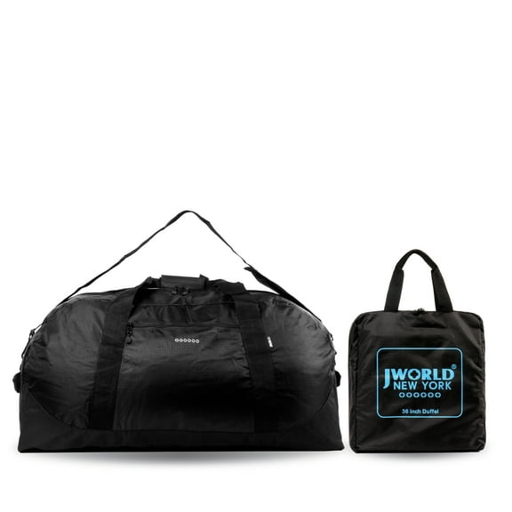 J World 36'' Lawrence Foldable Travel Duffel, Black