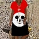 thumbnail image 5 of Vestidos de Minnie de Disney y Mickey para mujer, vestido Midi informal con estampado Floral y escote en V para vacaciones, verano 2022, 5 of 5