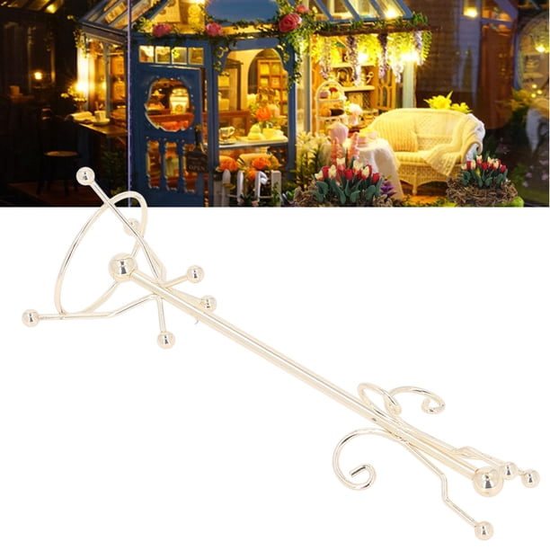 Dollhoe Black Hat & Coat Rack Stand Miniature Hall Accessory 1:12...