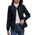 thumbnail image 5 of Cadancy Womens Bomber Jackets Lightweight Cropped Quilted Jacket with Pockets Button Down Long Sleeve Vintage Padded Coats 2025 Winter Fashion Casual Down Coat, 5 of 9