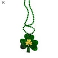 thumbnail image 3 of Washranp St. PatrickS Day Shamrock Necklace,Irish Green Hat Letters Long Round Bead Necklace for Party Supplies, 3 of 6