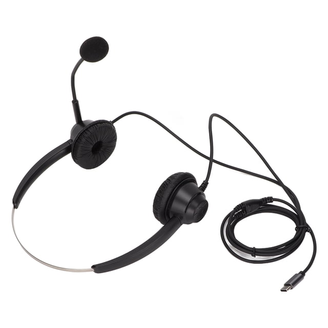 Auriculares binaurales H360TYPEC para negocios, de doble cara, para centros de llamadas, cursos en línea, conferencias telefónicas.