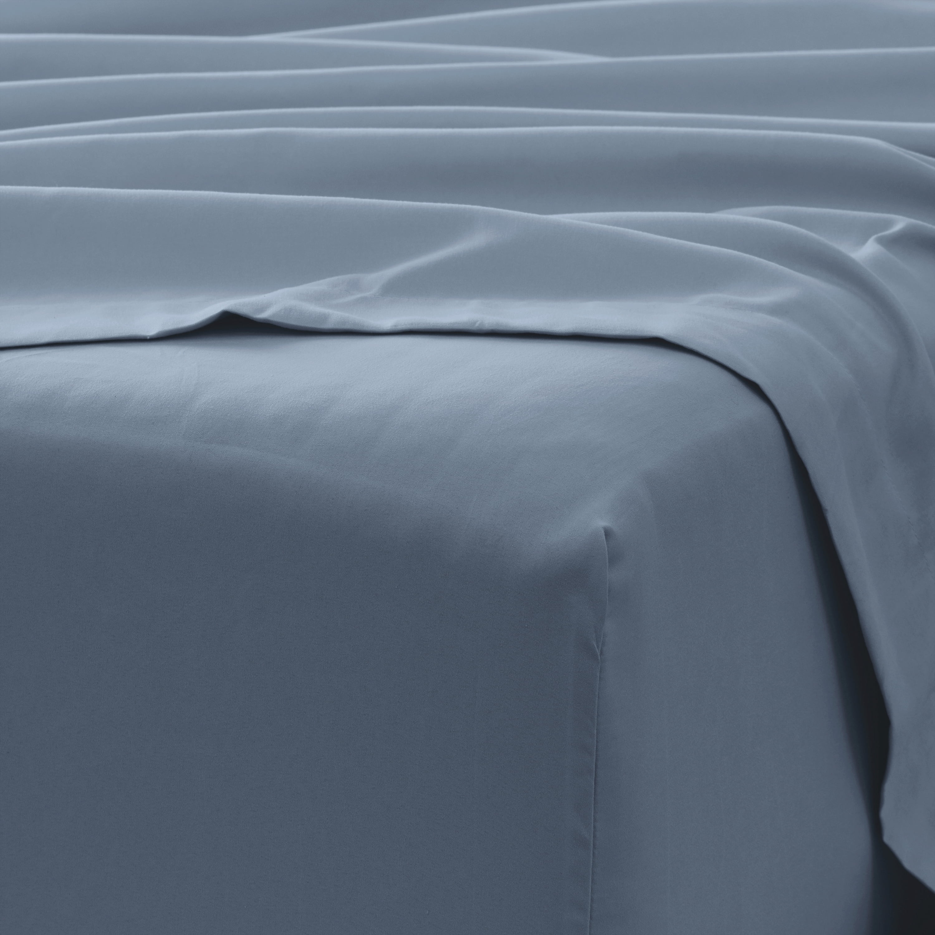 Noble Linens 4 Piece Solid Microfiber Bed Sheet Set, Stone, California King