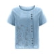 thumbnail image 3 of Camisetas de Manga Corta para las Mujeres Botón de Impresión Casual Cuello Redondo Camiseta Superior, Blusas para las Mujeres Casual, 3 of 4