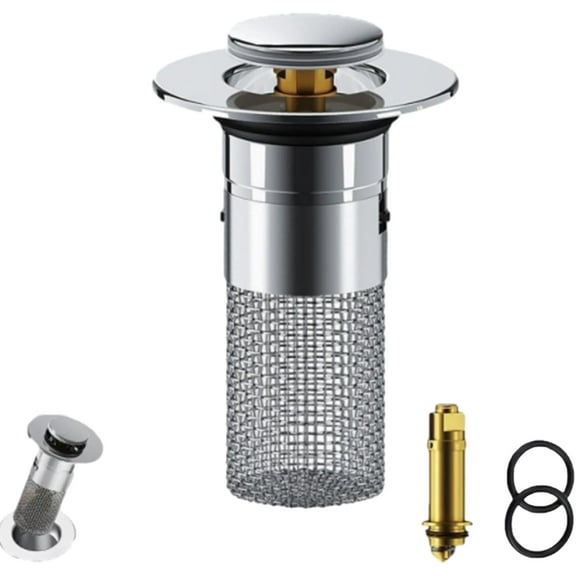 Conceptan Drain Stopper, Bathroom Sink Stopper Hair Catcher,Universal Pop up Stainless Steel Floor Drains Filter, Fits Bathroom, Laundry Sink Drains